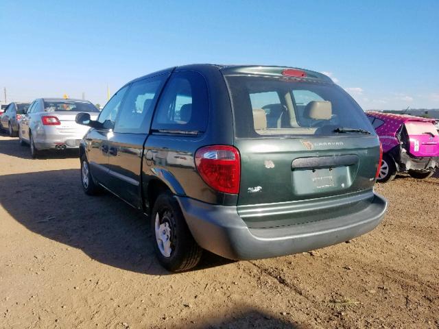 1B4GP25301B173769 - 2001 DODGE CARAVAN SE GREEN photo 3