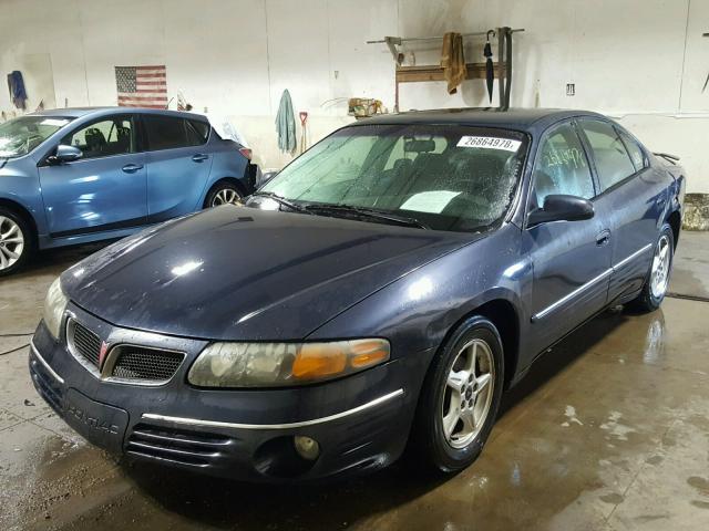 1G2HX54K914277672 - 2001 PONTIAC BONNEVILLE BLUE photo 2