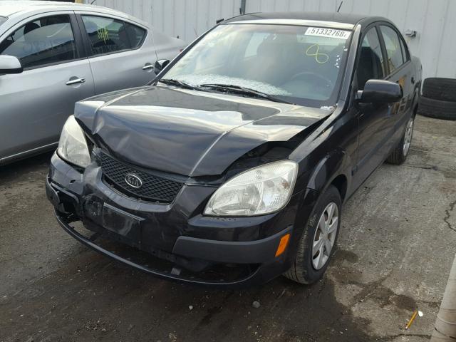 KNADE123566078793 - 2006 KIA RIO BLACK photo 2