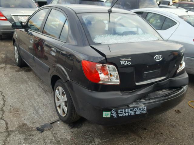 KNADE123566078793 - 2006 KIA RIO BLACK photo 3