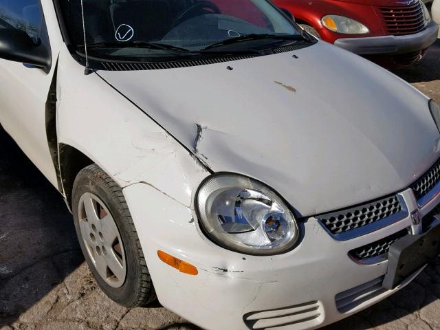 1B3ES26C04D596157 - 2004 DODGE NEON BASE WHITE photo 9