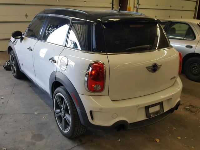 WMWZC5C57CWL59847 - 2012 MINI COOPER S C WHITE photo 3