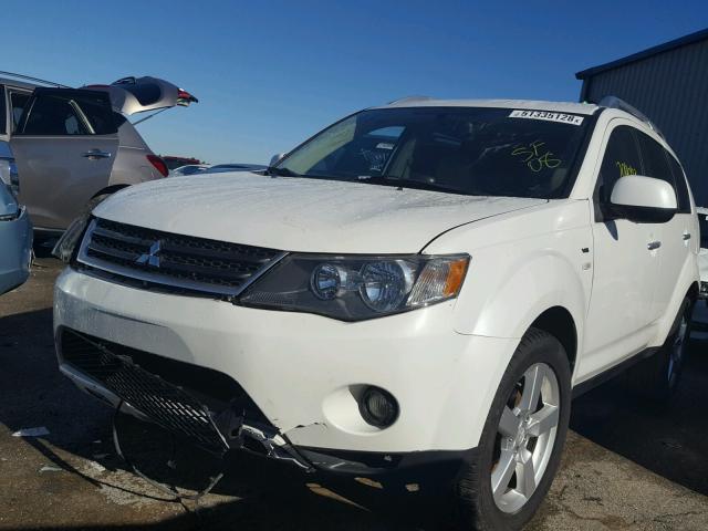 JA4MS41X58Z015108 - 2008 MITSUBISHI OUTLANDER WHITE photo 2