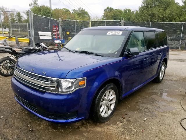 2FMGK5B81DBD02695 - 2013 FORD FLEX SE BLUE photo 2