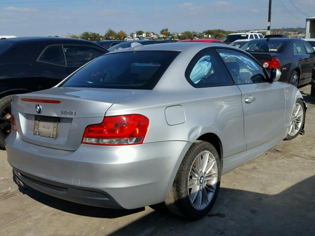 WBAUP7C50DVP25150 - 2013 BMW 128 I SILVER photo 4