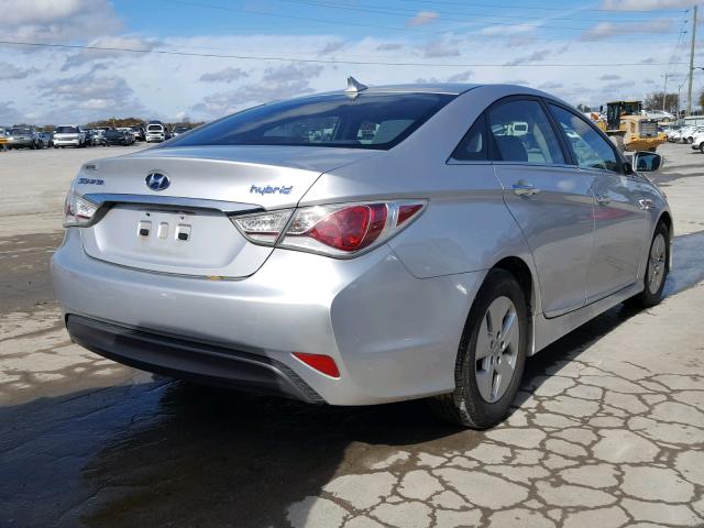 KMHEC4A40BA001793 - 2011 HYUNDAI SONATA HYB SILVER photo 4