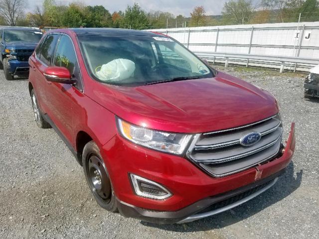 2FMTK4K82FBC18347 - 2015 FORD EDGE TITAN RED photo 1