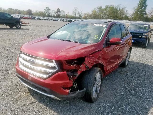 2FMTK4K82FBC18347 - 2015 FORD EDGE TITAN RED photo 2