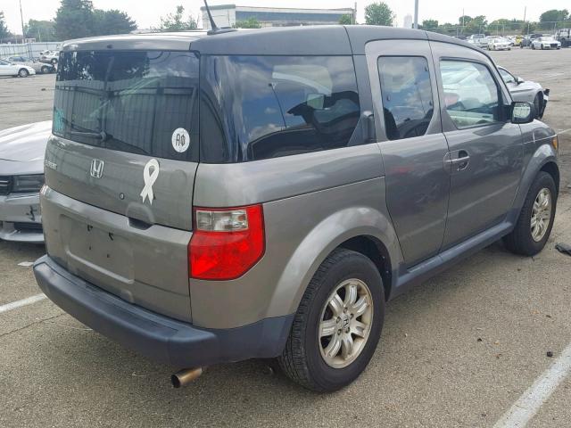 5J6YH28747L012910 - 2007 HONDA ELEMENT EX GRAY photo 4