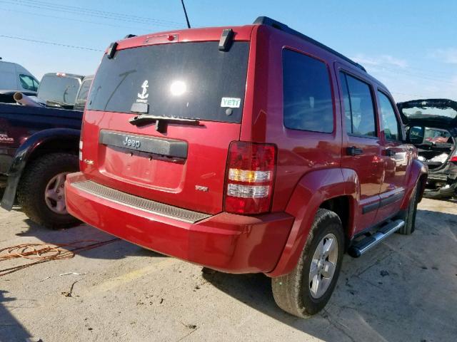 1J8GN28KX9W539360 - 2009 JEEP LIBERTY SP MAROON photo 4