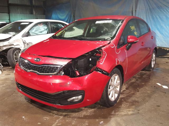 KNADN4A33C6056449 - 2012 KIA RIO EX RED photo 2