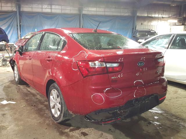 KNADN4A33C6056449 - 2012 KIA RIO EX RED photo 3