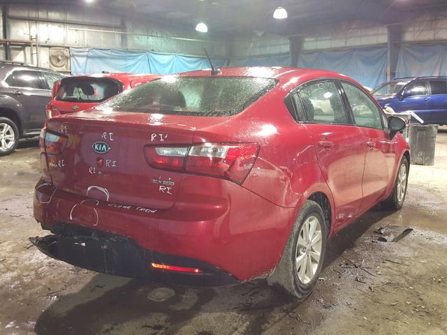 KNADN4A33C6056449 - 2012 KIA RIO EX RED photo 4