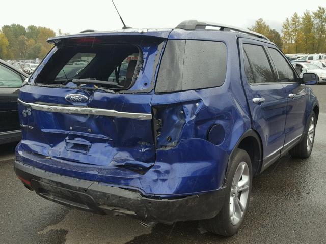 1FM5K8F86EGA09632 - 2014 FORD EXPLORER L BLUE photo 4