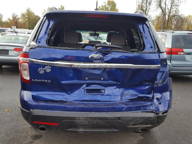 1FM5K8F86EGA09632 - 2014 FORD EXPLORER L BLUE photo 9