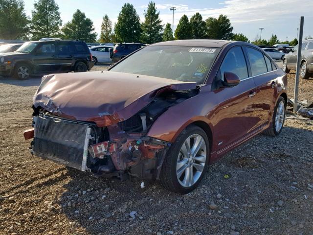 1G1PH5SC0C7204944 - 2012 CHEVROLET CRUZE LTZ MAROON photo 2