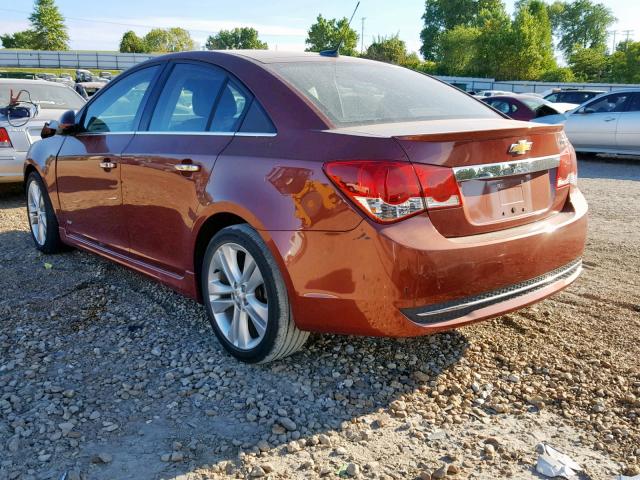 1G1PH5SC0C7204944 - 2012 CHEVROLET CRUZE LTZ MAROON photo 3