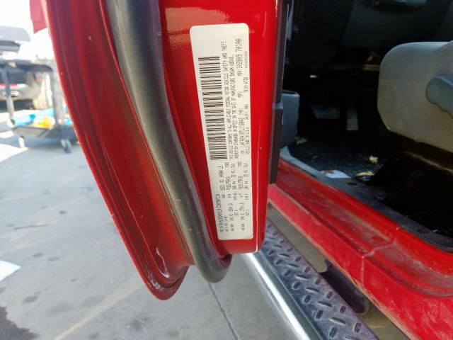 1J4FA24107L116842 - 2007 JEEP WRANGLER X RED photo 10