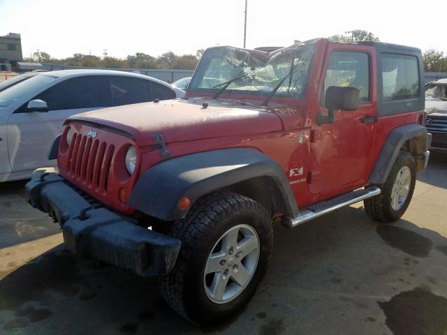 1J4FA24107L116842 - 2007 JEEP WRANGLER X RED photo 2