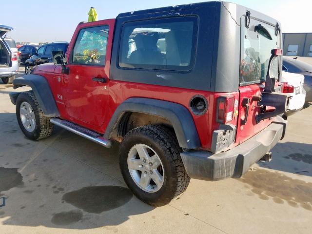 1J4FA24107L116842 - 2007 JEEP WRANGLER X RED photo 3