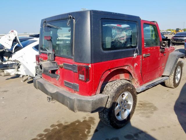 1J4FA24107L116842 - 2007 JEEP WRANGLER X RED photo 4