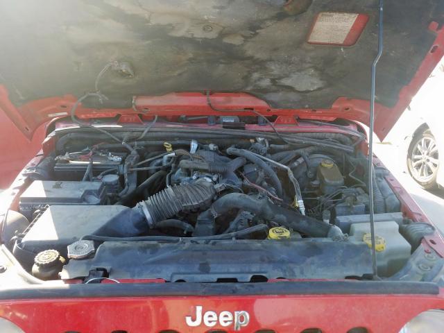 1J4FA24107L116842 - 2007 JEEP WRANGLER X RED photo 7