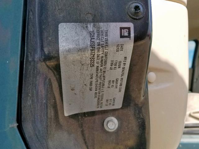 1G8AJ55F97Z182325 - 2007 SATURN ION LEVEL GREEN photo 10