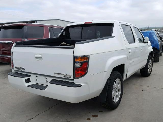 2HJYK16408H540058 - 2008 HONDA RIDGELINE WHITE photo 4