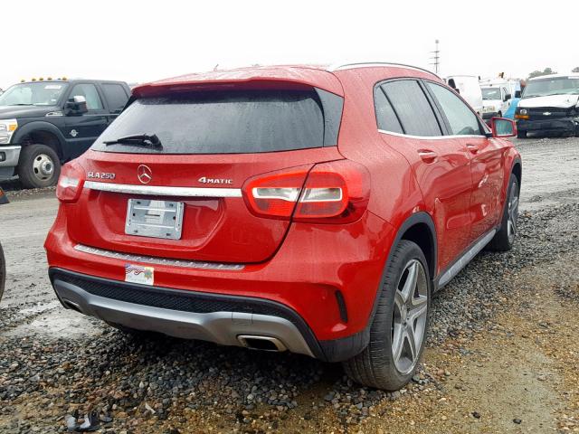 WDCTG4GB3HJ305693 - 2017 MERCEDES-BENZ GLA 250 4M RED photo 4