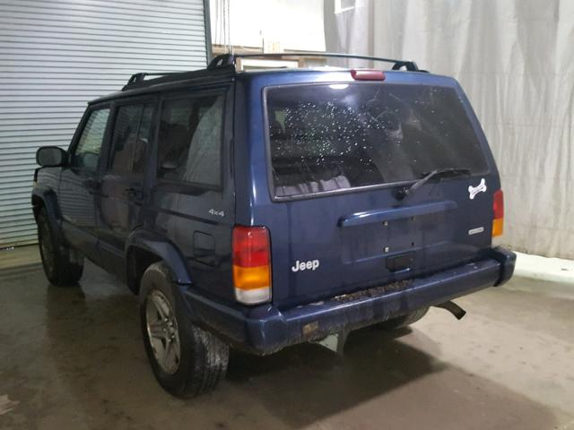 1J4FF58S0YL165028 - 2000 JEEP CHEROKEE C BLUE photo 3