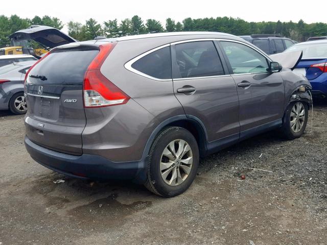 5J6RM4H7XCL032097 - 2012 HONDA CR-V EXL BROWN photo 4