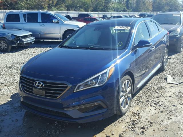 5NPE34AF0GH289837 - 2016 HYUNDAI SONATA SPO BLUE photo 2