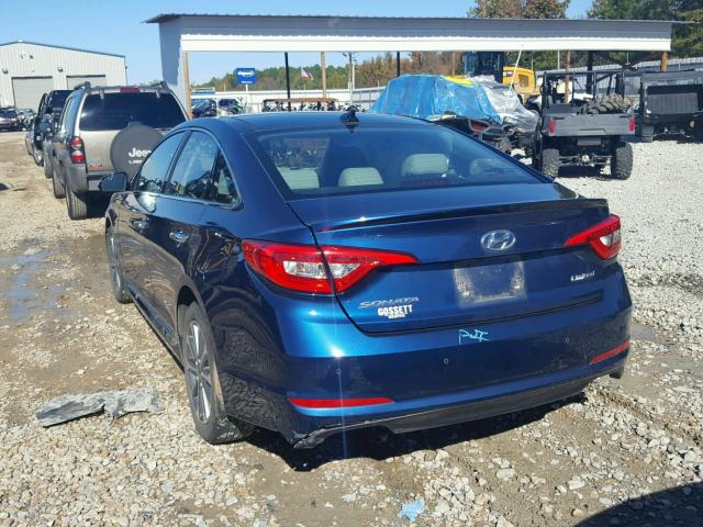 5NPE34AF0GH289837 - 2016 HYUNDAI SONATA SPO BLUE photo 3