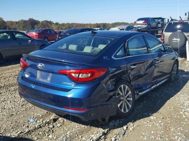 5NPE34AF0GH289837 - 2016 HYUNDAI SONATA SPO BLUE photo 4