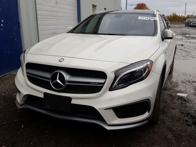 WDDTG5CB0FJ166448 - 2015 MERCEDES-BENZ GLA 45 AMG WHITE photo 2