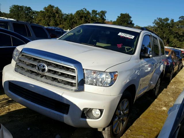 5TDZY67A98S000850 - 2008 TOYOTA SEQUOIA PL WHITE photo 2