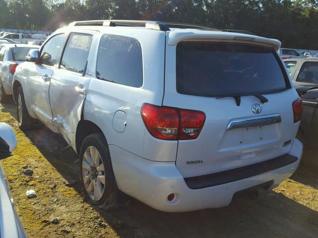 5TDZY67A98S000850 - 2008 TOYOTA SEQUOIA PL WHITE photo 3