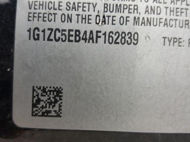 1G1ZC5EB4AF162839 - 2010 CHEVROLET MALIBU 1LT შავი ფოტო 10