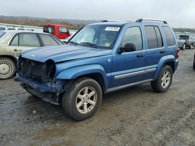 1J4GL58K26W210608 - 2006 JEEP LIBERTY LI BLUE photo 2