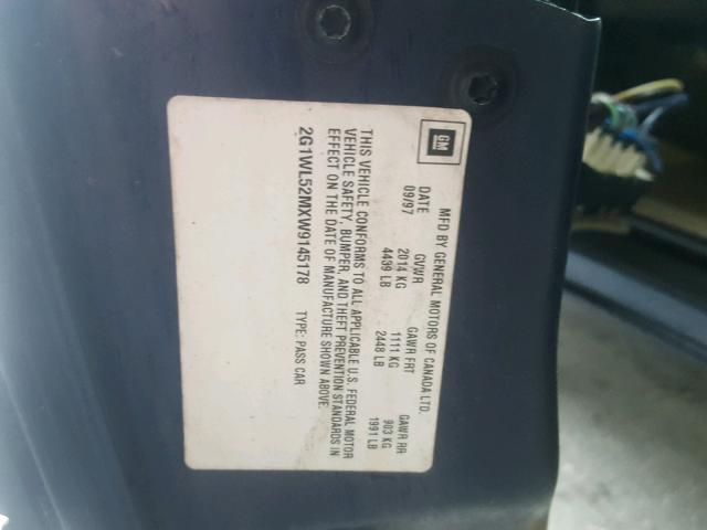 2G1WL52MXW9145178 - 1998 CHEVROLET LUMINA BAS Mavi foto 10