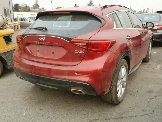 SJKCH5CP0JA047484 - 2018 INFINITI QX30 BASE BURGUNDY photo 4