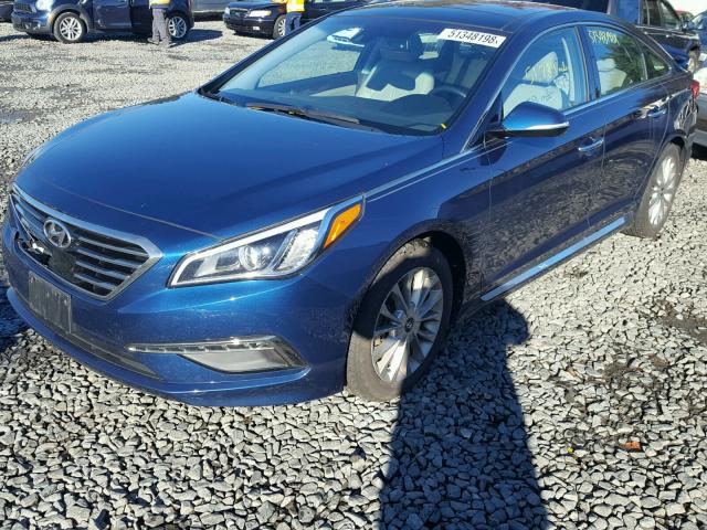 5NPE34AF6FH017503 - 2015 HYUNDAI SONATA SPO BLUE photo 2