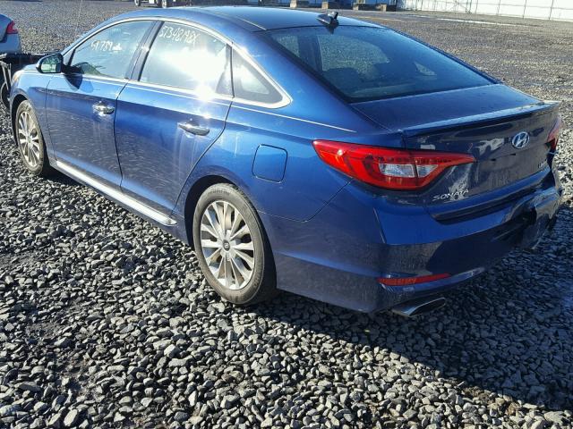 5NPE34AF6FH017503 - 2015 HYUNDAI SONATA SPO BLUE photo 3