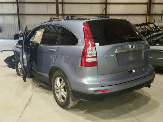 5J6RE4H72BL099899 - 2011 HONDA CR-V EXL BLUE photo 3