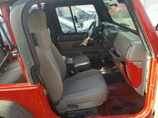 1J4FA29174P713970 - 2004 JEEP WRANGLER / RED photo 5