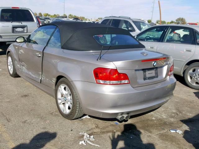 WBAUL735X8VE89241 - 2008 BMW 128 I SILVER photo 3