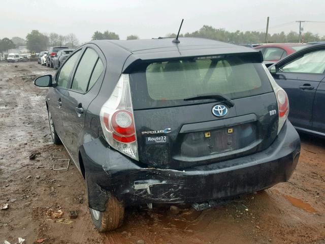 JTDKDTB39D1557141 - 2013 TOYOTA PRIUS C BLACK photo 3