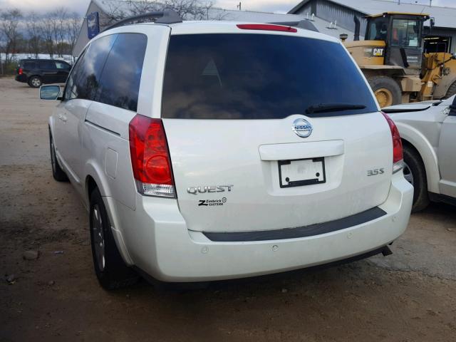 5N1BV28U06N120207 - 2006 NISSAN QUEST S WHITE photo 3