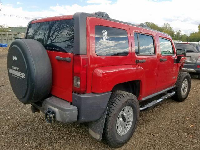 5GTDN136268141891 - 2006 HUMMER H3 RED photo 4