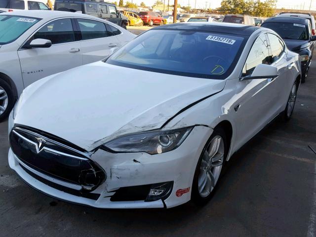 5YJSA1AC4DFP10532 - 2013 TESLA MODEL S WHITE photo 2